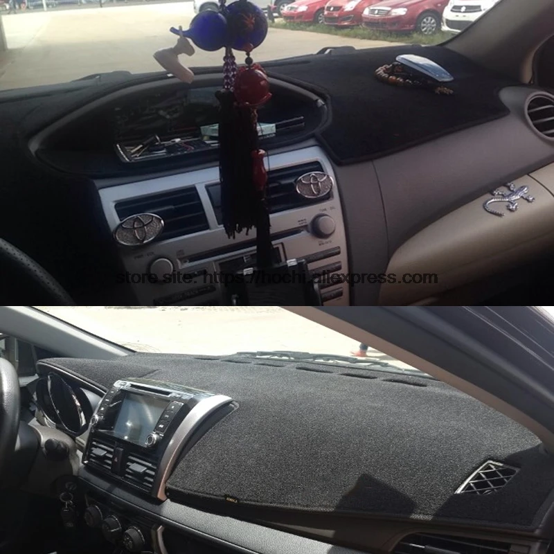 Для toyota vios 2008 2016 двухслойный силикагель коврик для приборной панели автомобиля