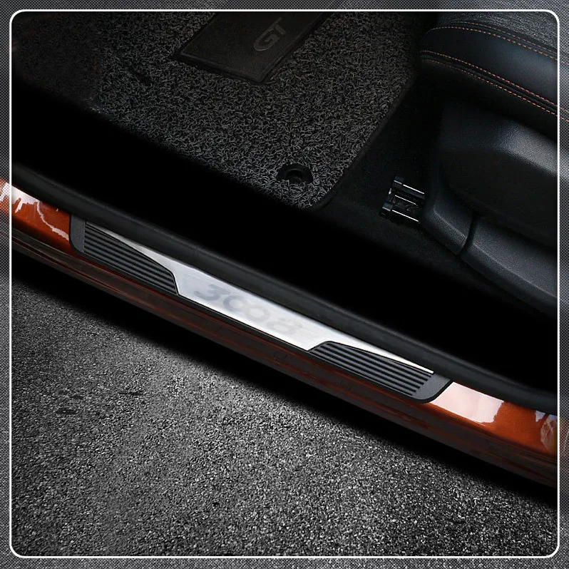 Для Peugeot 3008 GT 2016 2017 2018 2019 Автомобильная Накладка на порог 4 шт. автомобильные