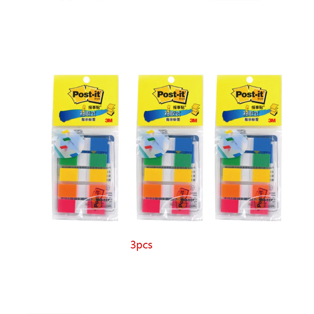 

3pcs Colorful Durable Writable Repositionable Plastic Page Marker Tab Flag Sticks