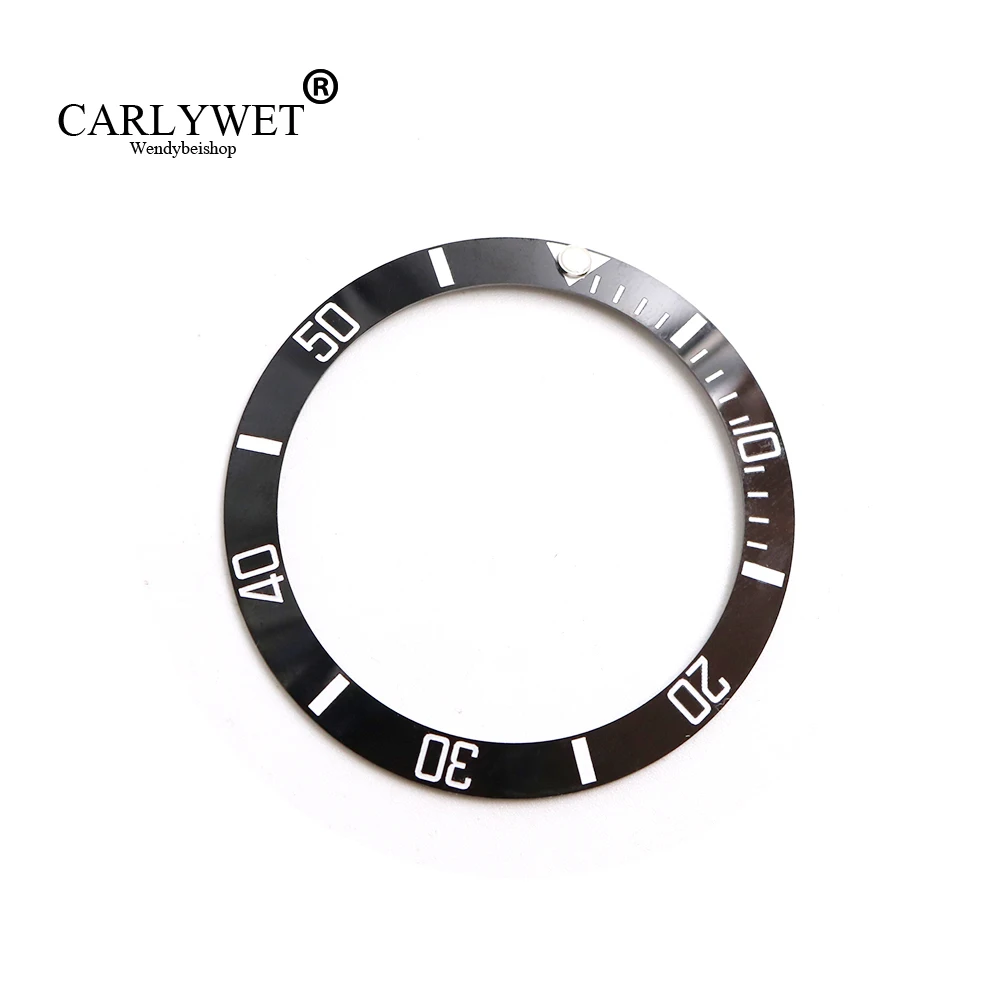 Carlywet Commercio All'Ingrosso Di Ricambio Nero Con Il Bianco Scritti Lunetta In Ceramica 38Mm Inserto In Per Submariner Gmt 40Mm 116610 Ln