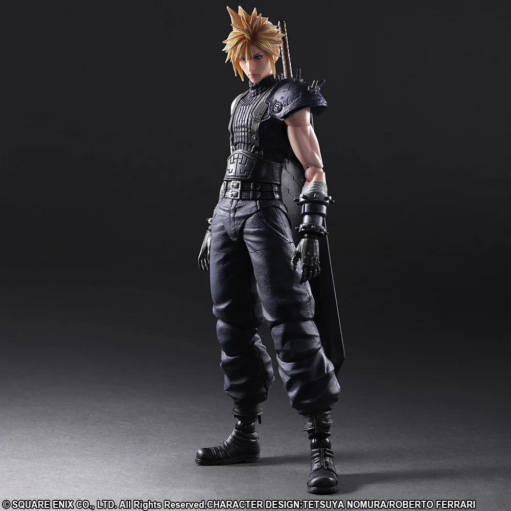 PLAY ARTS 27cm Final Fantasy VII Cloud Strife Edition 2 Action Figure Model Toys