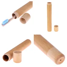 1 шт. зубная щетка из натурального бамбука, трубка для зубной щетки, эко чехол, аксессуары для зубной щетки ручной работы 21 см х 2,7 см