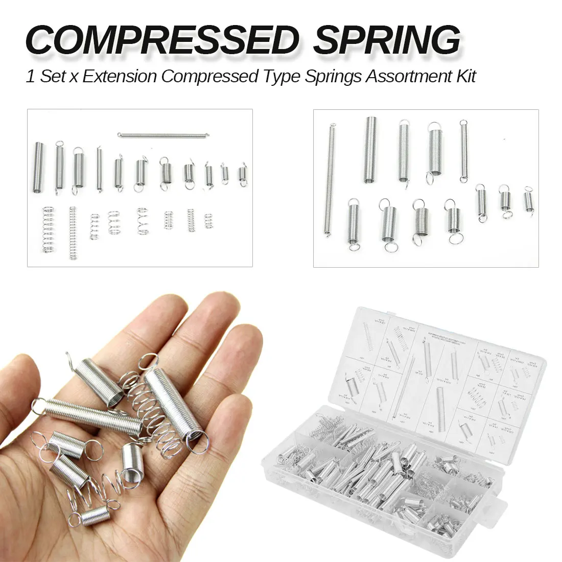 

Extension Springs Set 200 Pieces Zinc Plated Compression and Extension Springs for Repairs Ferramentas Herramientas