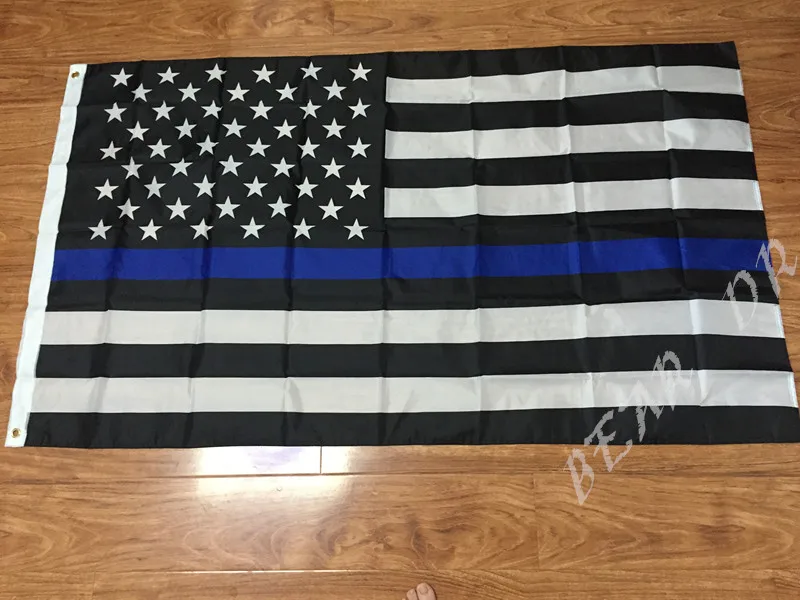 3x5ft Thin Blue Line Stripes American flags eyelets, police, cops flags