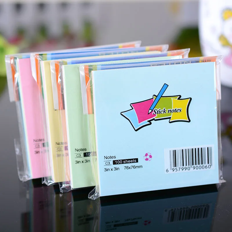 7.6cm*7.6cm Sticker Post It Bookmark Tab Note Pads Sticky Notes 100 Pages|Memo Pads|Education ...
