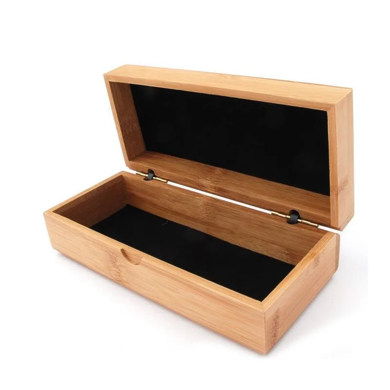 20pcs/lot Vintage Style Bamboo Glasses Box Natural Wood Sunglasses Case