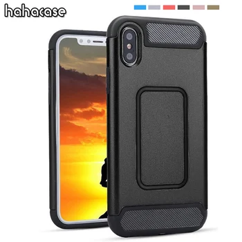 

10pcs Magnetic Tank Armor Carbon Fiber Car Holder Case For iPhone XS Max XR X 8 7 6 6S Plus Hybrid Shockproof PC Shell Cover