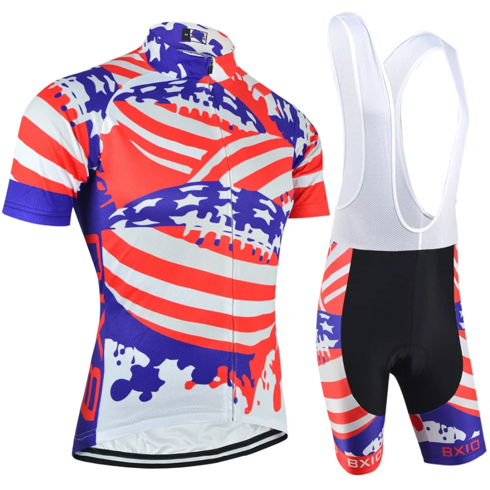 Hot Cycling Jersey Set American Style Cycling Skinsuit Cool Mtb Bike