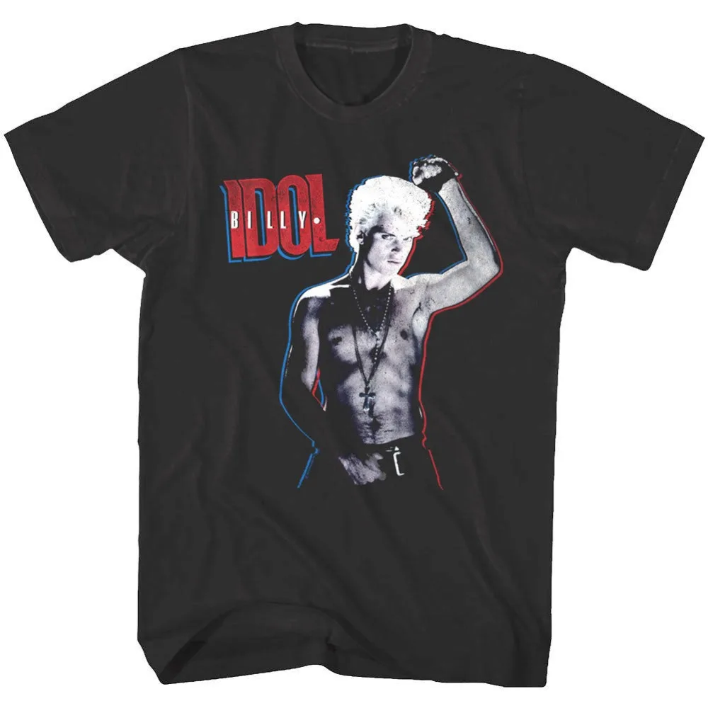 Billy Idol блондинка поза 80 х панк Для мужчин's футболка крест рок музыка Тур Мерч