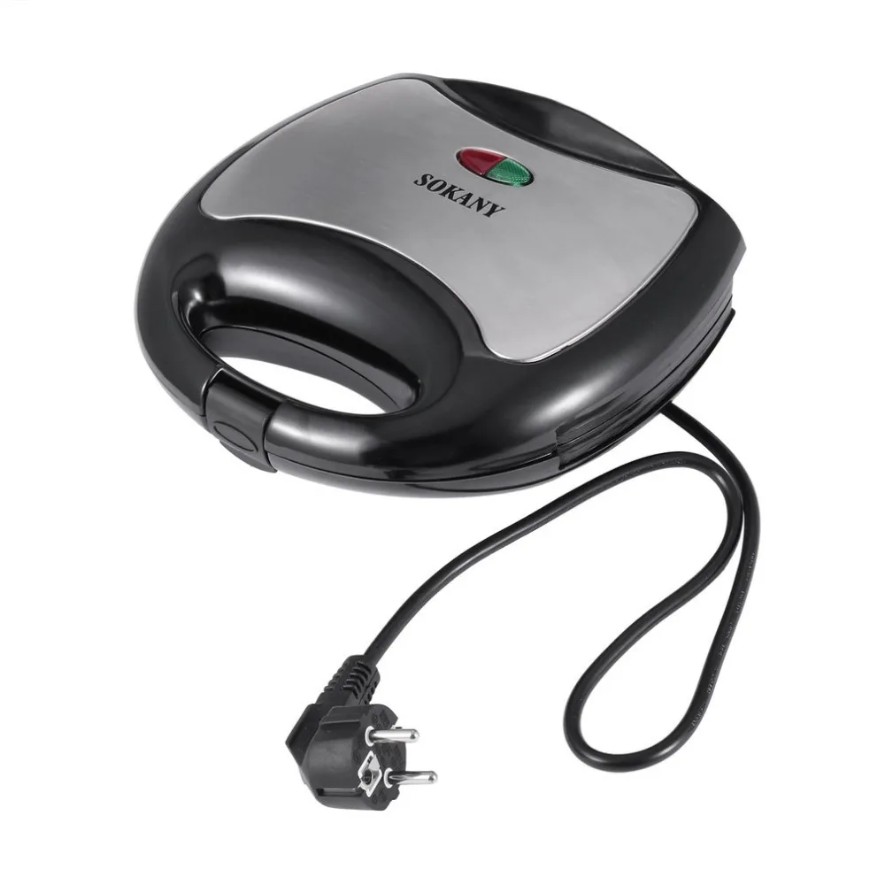 Baratos Sokany de acero inoxidable casa Oficina sándwich máquina Tostadora con desmontable no Stick placa parrilla eléctrica 750 W de la UE macho