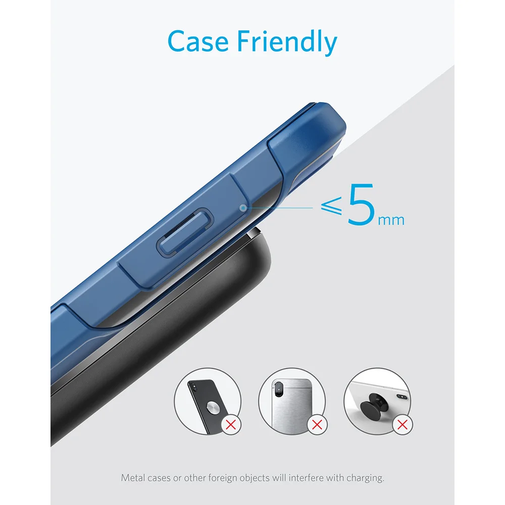 Anker PowerWave подставка для быстрой беспроводной зарядки Qi сертификат 7 5 Вт iPhone 11/11 Pro/11