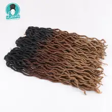 Роскошные косички для плетения Ombre Faux Locs Curly 20 дюймов 24 корня мягкие крючком косички страшные богемные цыганские Локи накладные волосы