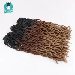 LuxuryFor плетение Омбре Faux Locs Curly 20 дюймов 24 корни Kanekalon Мягкие вязаные косы Dread Богемный Цыганский Locs наращивание волос