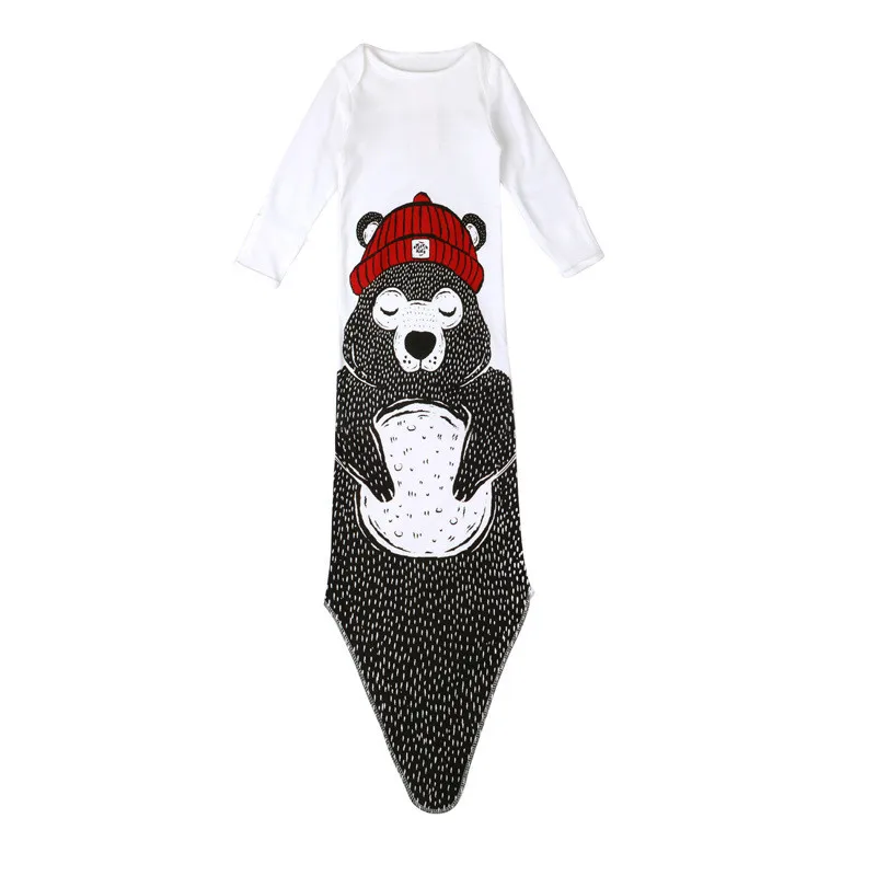 Спальный мешок для маленьких девочек и мальчиков с рисунком пингвина/медведя/акулы/русалки, спальный мешок с длинными рукавами для младенцев на весну и осень
