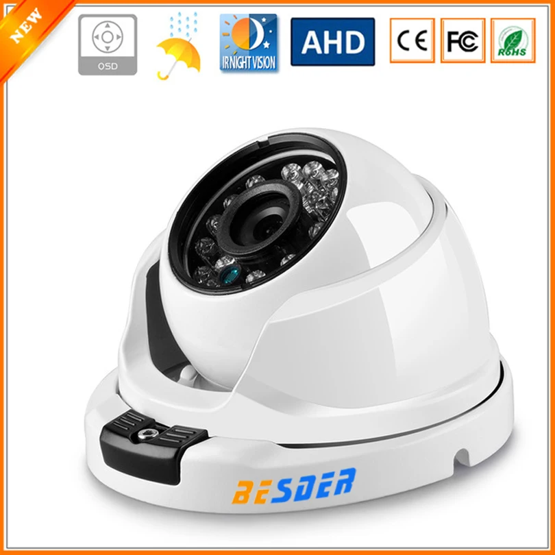 

BESDER Wide Angle 2.8MM Anti Vandal AHD CCTV Camera AHDM 1/3'' SONY IMX225 2500TVL Security AHD Camera 960P OSD Cable