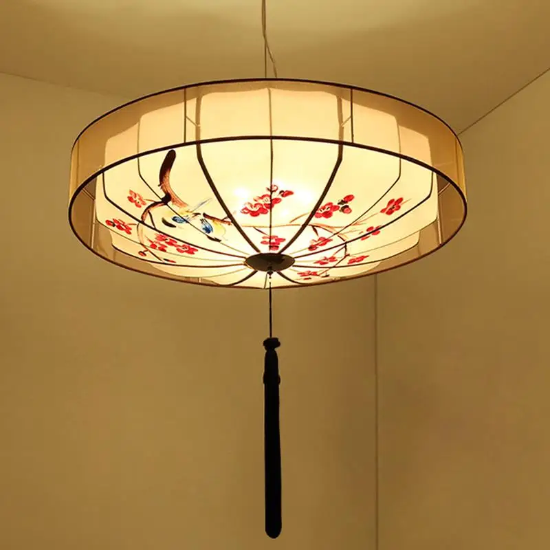 

Chinese style pendant lights modern minimalist iron living room antique bedroom hand-painted dining room pendant lamps ZA ZS158