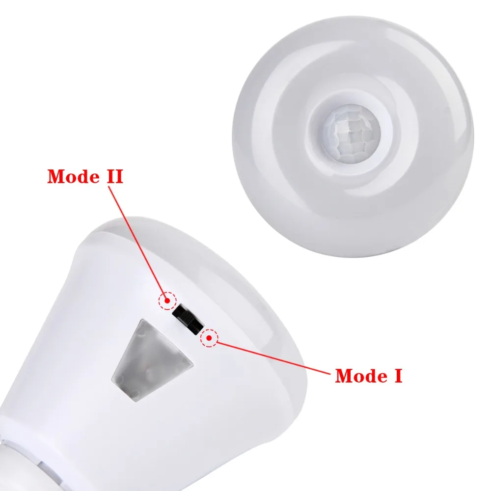 SuperNight 6W E27 LED Night Light 2 in 1 360 Degree Rotation PIR Motion Sensor Lamp Aisle Wardrobe Stairs Garage Decor Lamp Warm (5)