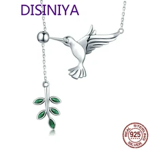 High Quality 925 Sterling Silver Hummingbirds Birds Pendant Necklace For Women Luxury Brand Jewelry Gift CQN217 wostu 2018 fashion 925 sterling silver convallaria pendant necklace for girl women silver jewelry original brand gift cqn229