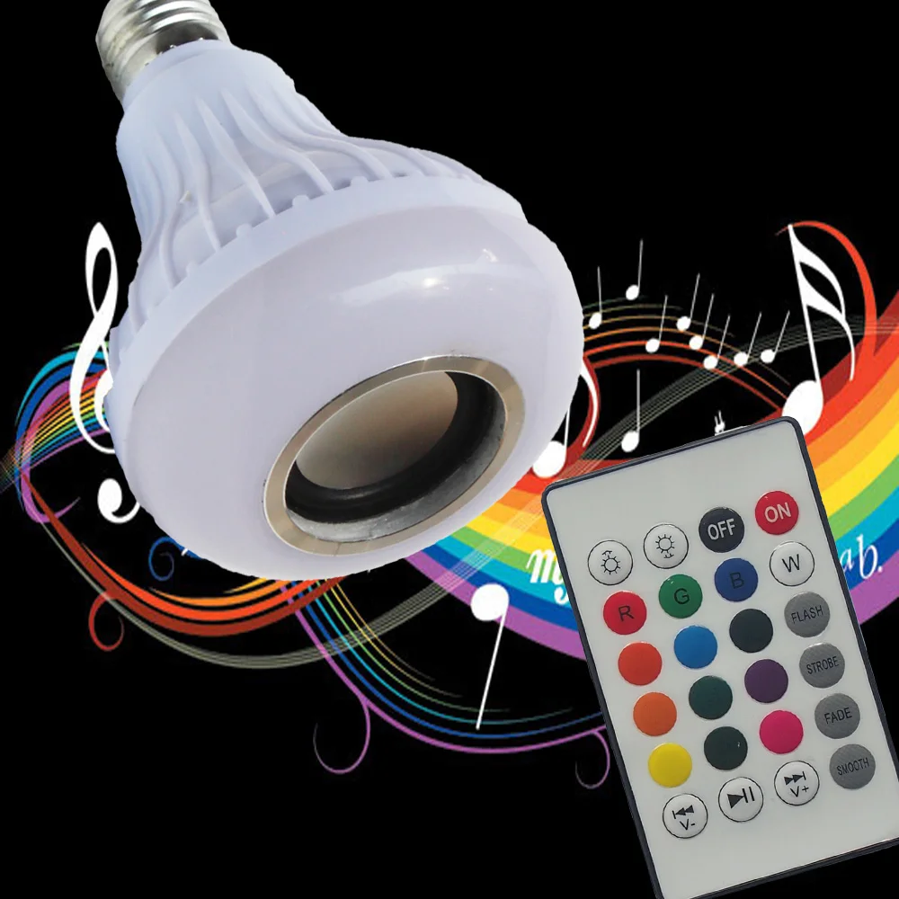 

RGB Wireless Bluetooth Speaker Bulb Music Playing Energy Saving RGB Soptlight E27 LED Light Lamp With Remote Control