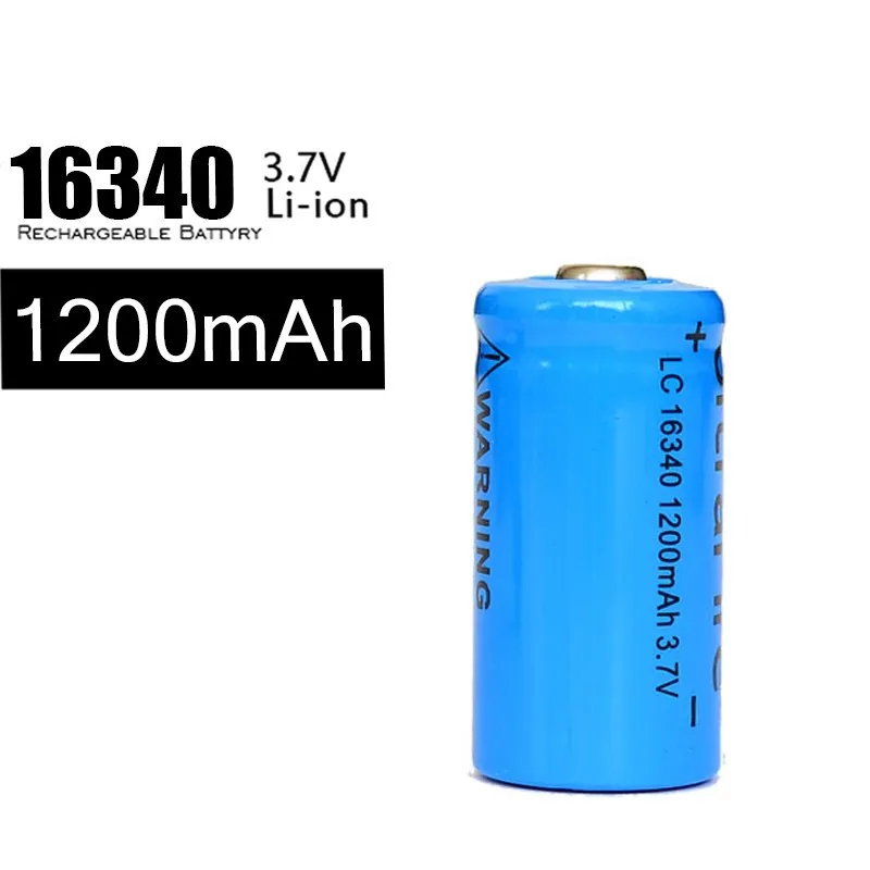 

2PCS 16340 battery Accus Rechargeable CR123A LR123A 3V 1200mAh Free Shipping