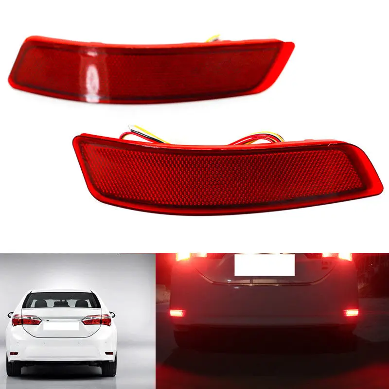Buy 2PCS Red Rear bumper lights Fog lamp lights For Toyota Corolla 2014 2015
