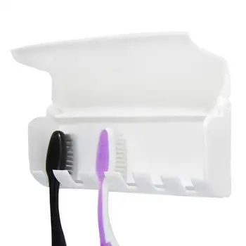 

Plastic Toothbrush Holder with 6 Hooks Toothpaste Storage Rack Shaver Tooth Brush Dispenser Bathroom Organizer Accessories Tool