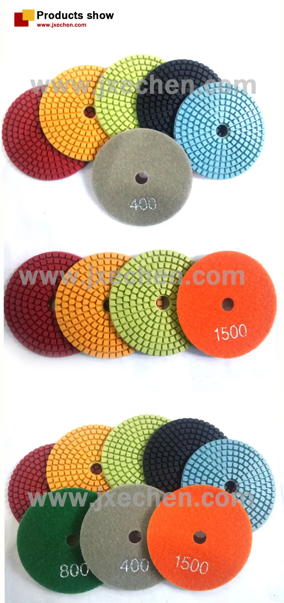 Diameter 100mm 4 Inch Diamond Wet Polishing Pad Granite Marble Concrete Floor Sanding Grinding Discs Velcro Backed Polisher