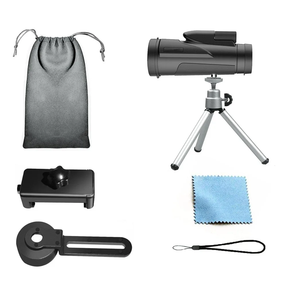 

12 x 50 Monoculars Optical Lens High Power Telescope Wide Angle Lens with Night Vision Mobile Phone Accessories