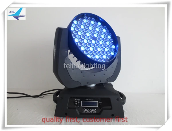 

free shipping 4pcs/lot China 108X3W LED Lumiere Moving Head Wash Stage Disco Light RGBW Color Mixing DMX Strobe Club DJ Lighting