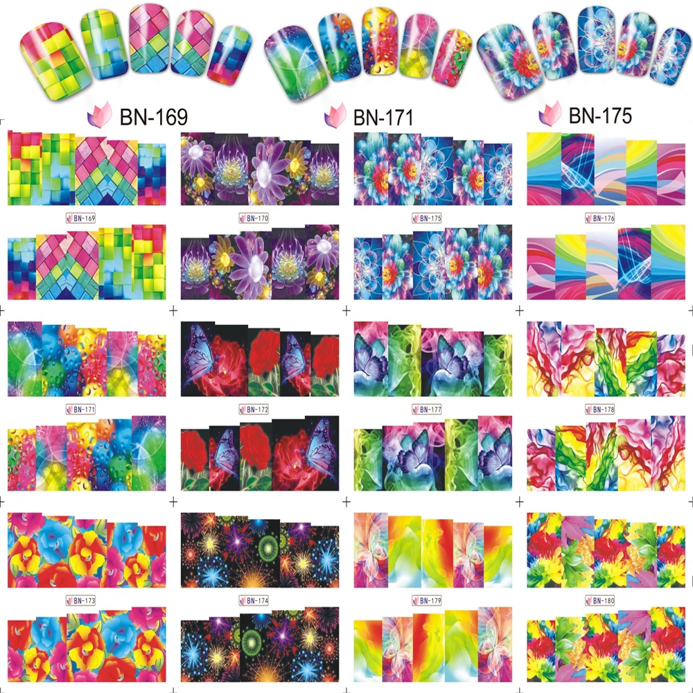 12 листов/набор переводных наклеек для ногтей DIY Dazzle