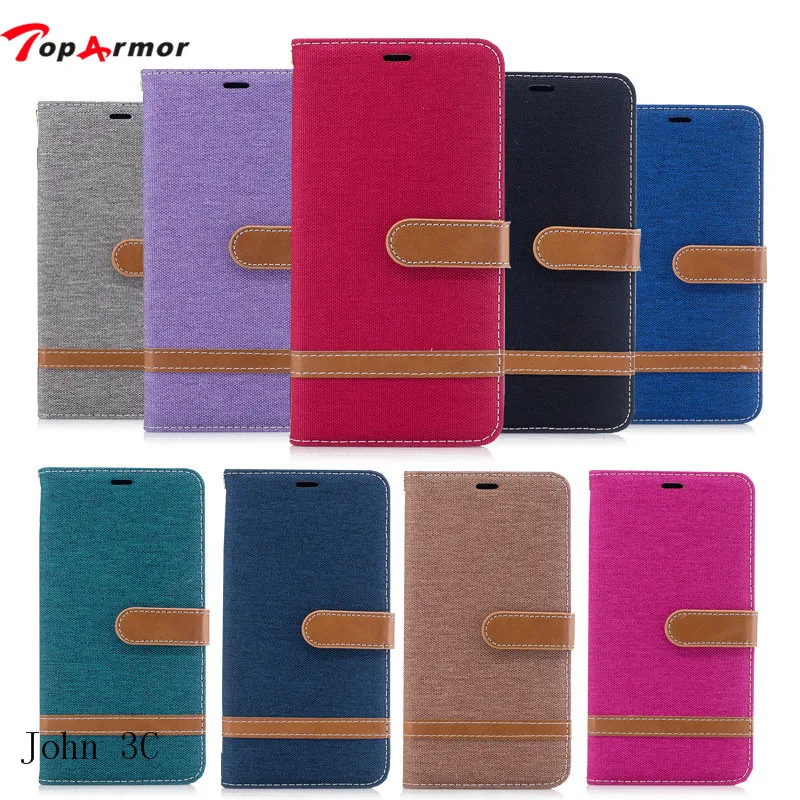 TopArmor Luxury Denim+Leather Case Cover For LG K8 2017 5.0&quot Card Slots Flip Wallet phone Shell Phone Cases Bags | Мобильные