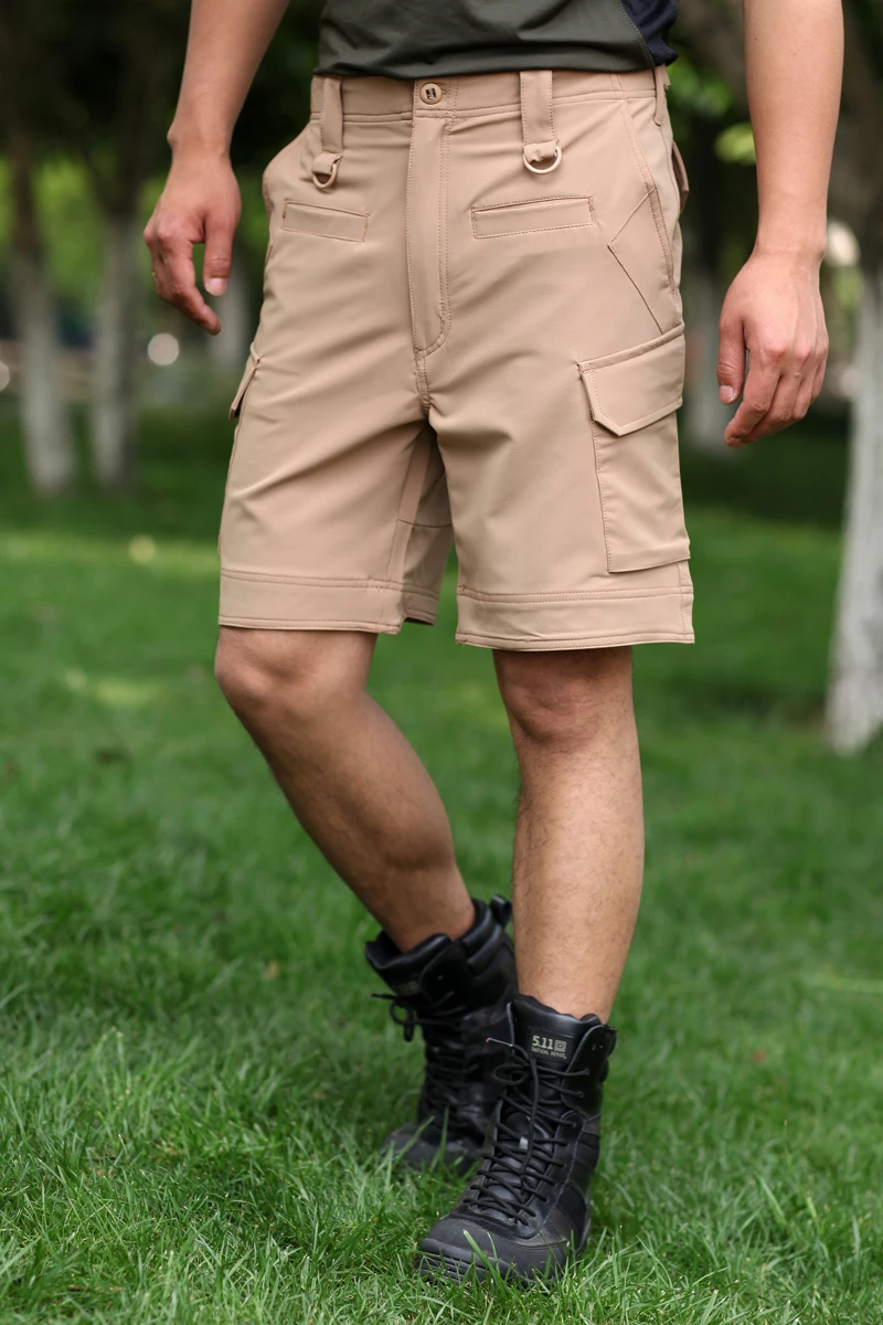 Летние хлопковые быстросохнущие дышащие свободные тактические шорты с несколькими карманами для пляжа, кемпинга, рыбалки, короткие штаны, спортивные штаны