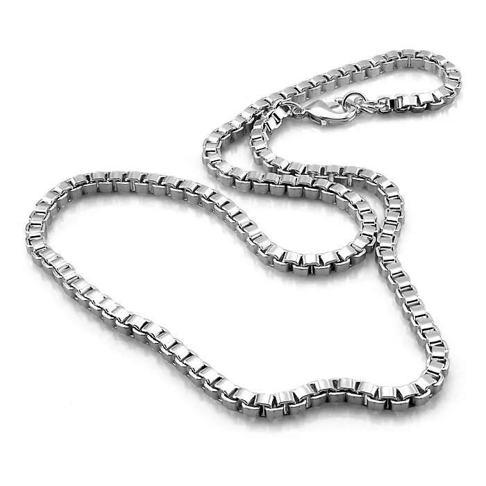 Silver pendant Classic really solid 925 sterling silver box chain necklace fashion men 6mm66cm .silver jewellery | Украшения и