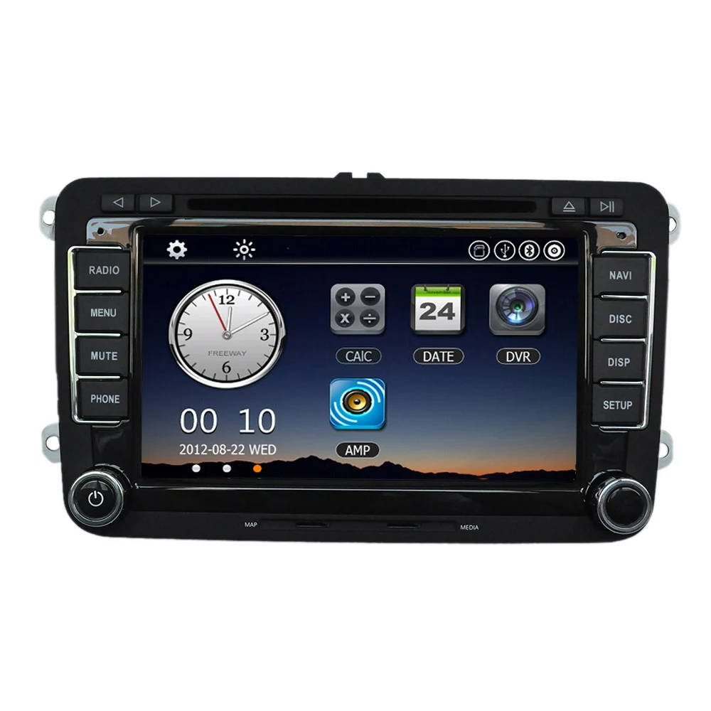 

Car 7" 1080P DVD Player GPS Navigation BT Car Radio 2 Din in Dash Stereo Head Unit for VW Volkswagen +Free Map +Free Card