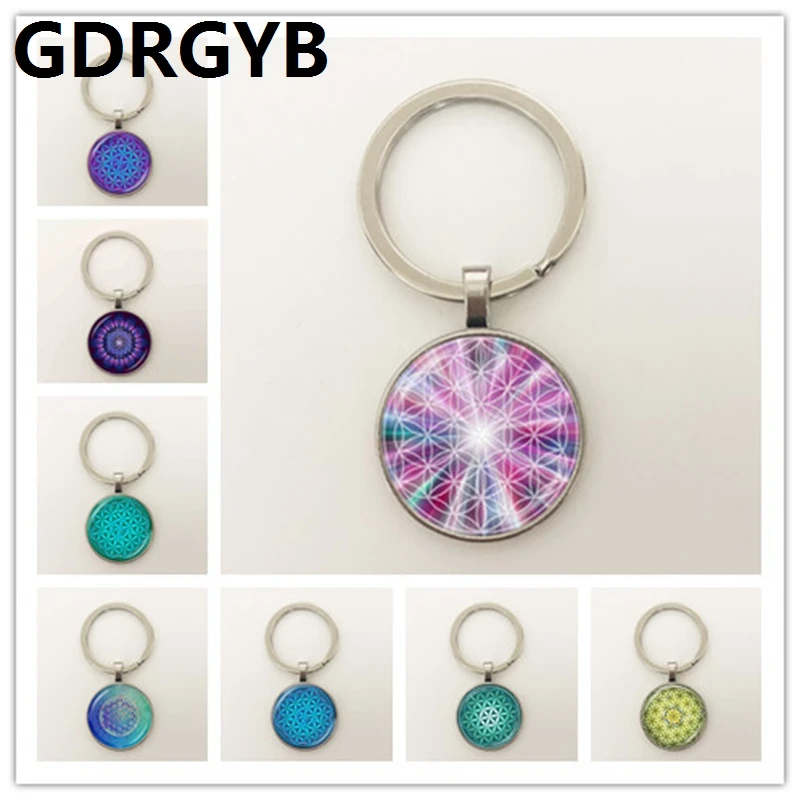 GDRGYB 2019 цветок жизни Пряжка для ключей Ом чакра Мандала ювелирные изделия