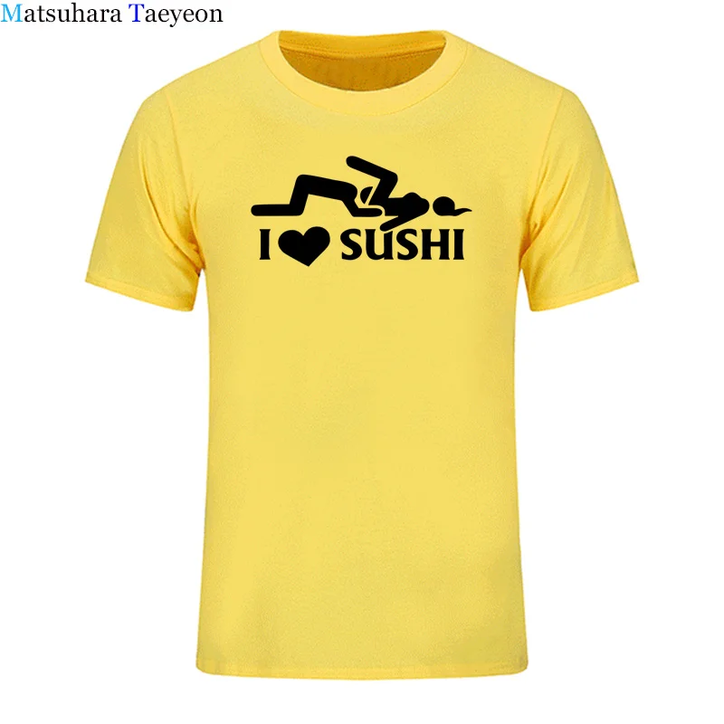 Футболка Funny I Love Sushi хлопковая футболка с коротким рукавом свободная принтом и