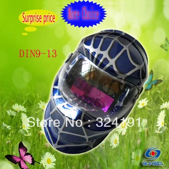 

best price Spiderman Flame Auto darkening Welding Helmets , Solar electric dc Mask hoods Face Shields