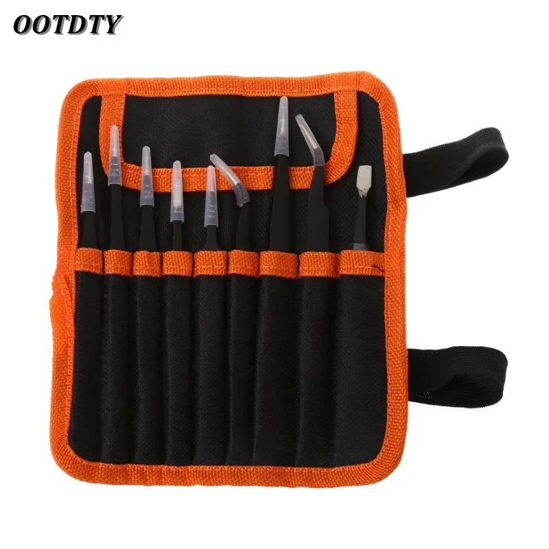 

OOTDTY Stainless Steel Tweezers Electronic Tool Instruments Precision Anti-static Kit