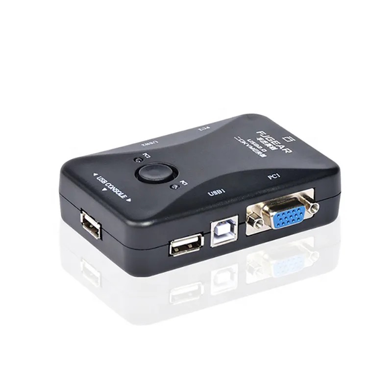  2 port usb kvm switch selector manual VGA switcher 2 host shared display mouse and keyboard 1920*14