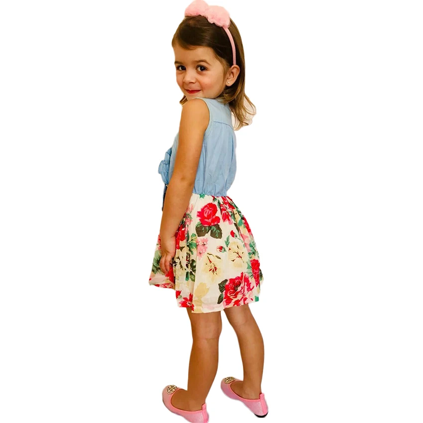 Belababy/платье для маленьких девочек Новинка года, летние платья с цветочным рисунком для девочек детское Брендовое платье принцессы для девочек, детская одежда от 2 до 9 лет, Прямая поставка