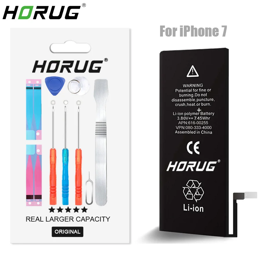 2019 NEW HORUG 100% Original Mobile Phone Battery For iPhone 7 Battery Original Capacity Sticker Replacement Phone Batteries