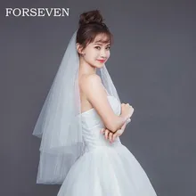 Простая элегантная венчальная Фата свадебная Тюль вуали с гребешком 2 слоя Белые женские Свадебные аксессуары Фата, свадьба