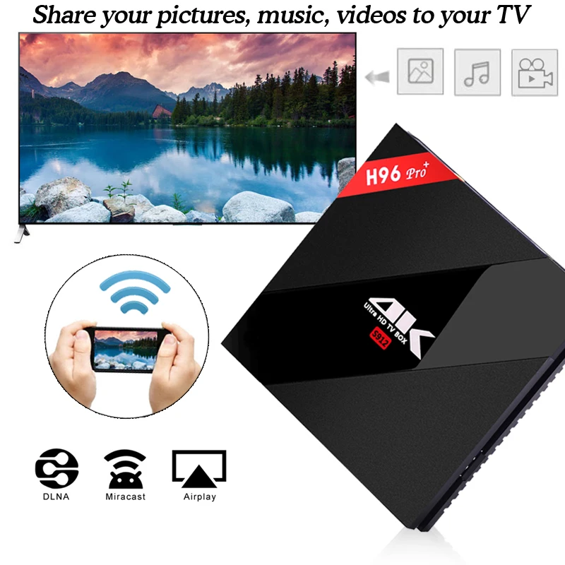 H96 Pro Plus Smart Android TV BOX 7.1 OS Set top box 3 GB 16 GB 3 GB 32 GB Amlogic S912 Octa Core 2.4g/5 GHz WiFi BT4.1 4 K