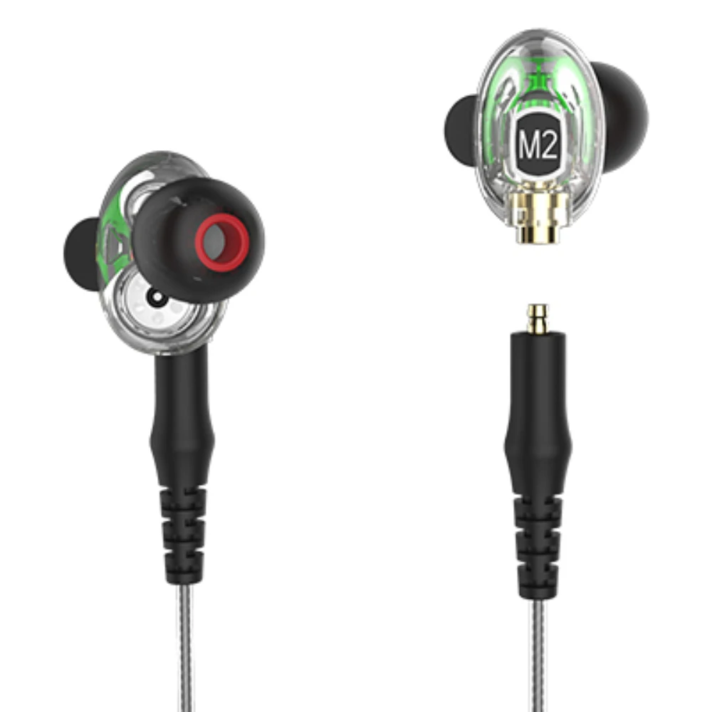 M2 Bluetooth гарнитура с двойной подвижной катушкой Bluetooth наушники-вкладыши стерео HiFi гарнитура 3,5 мм Проводная Спортивная гарнитура с микрофоном