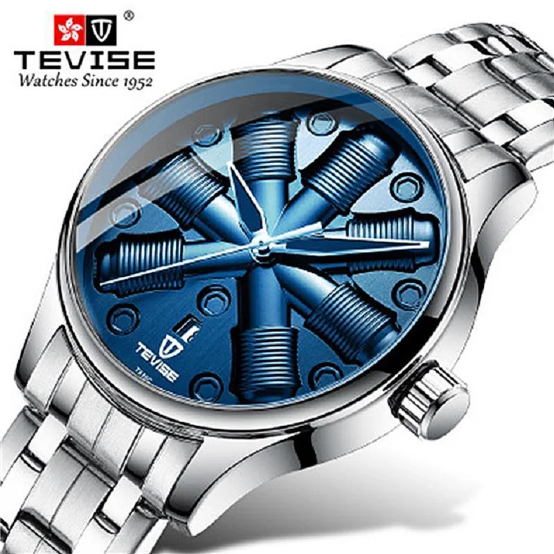 

TEVISE Sport Fashion Men Automatic Mechanical Watch Mens Unique Dial Wristwatch Relogio Masculino carnival watch horloges mannen