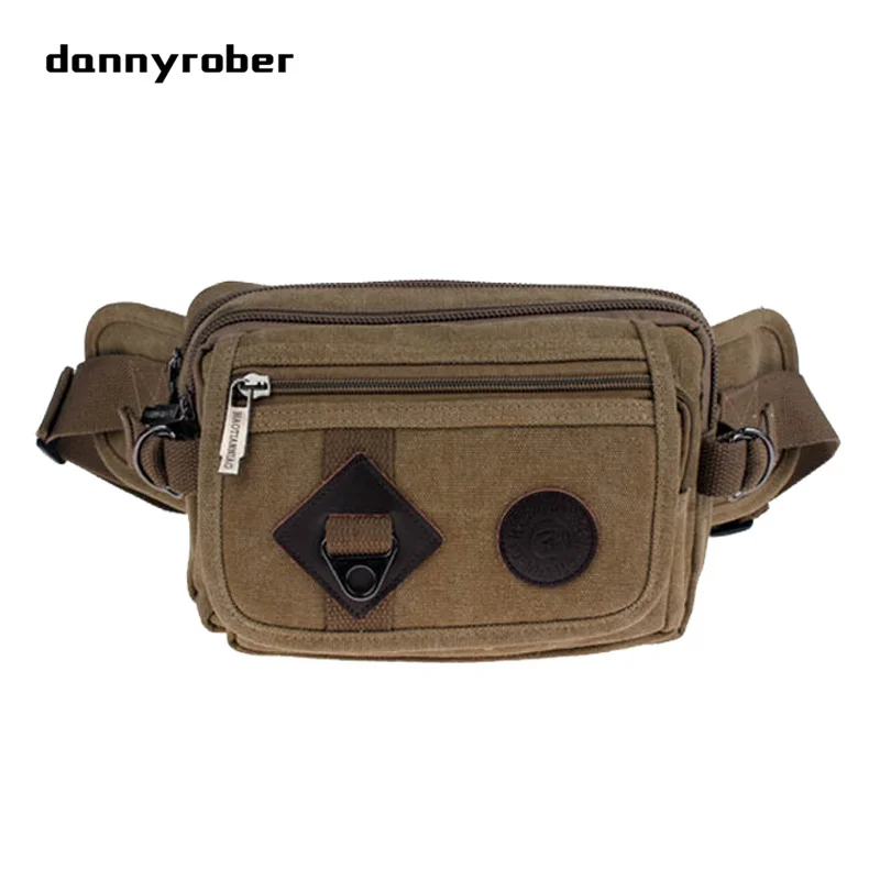 DANNYROBER Винтаж холст талии пакеты Anti-theft небольшой крест посылка Для мужчин сумка