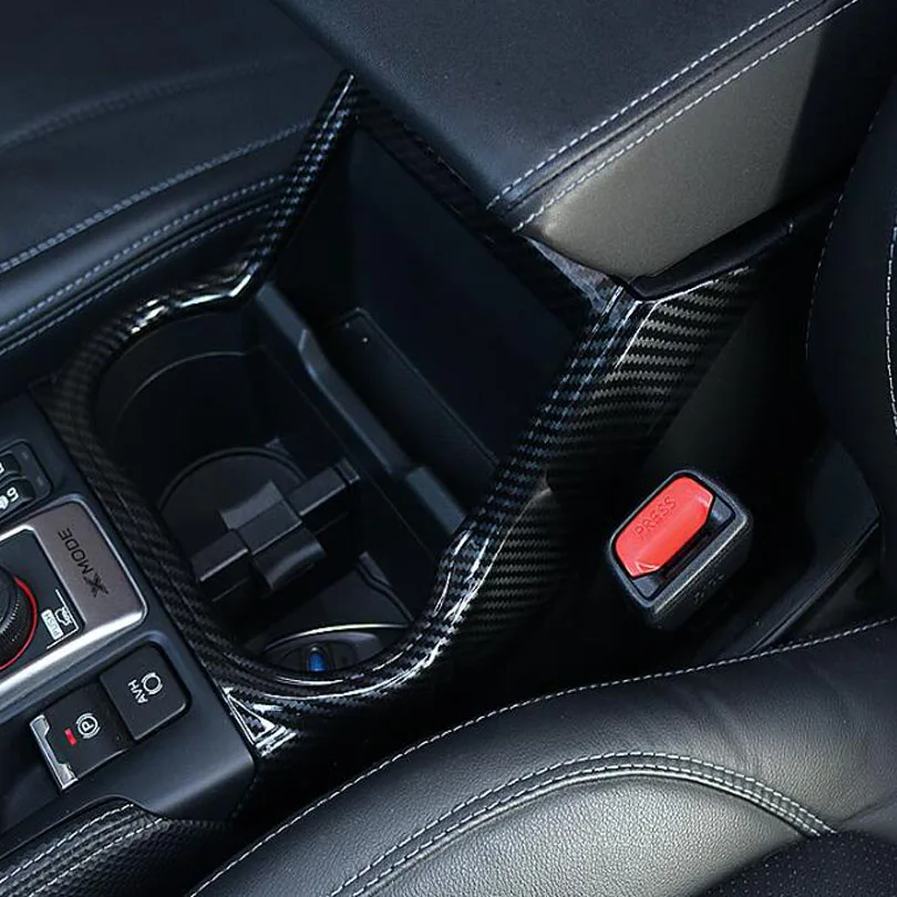 

Carbon Fiber Style Car Accessories For Subaru Forester 2019 Car Water Cup Holder Panel Frame Bezel Trim Car Styling ABS New