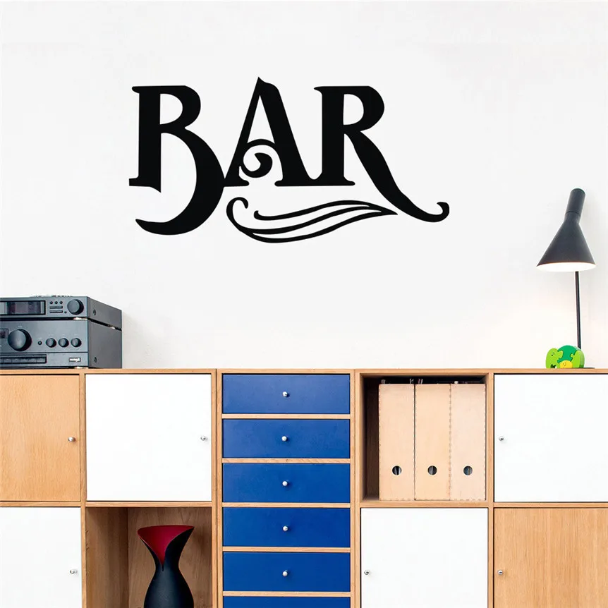Wall Stickers DIY Bar Decal Art Mural Stickers Removable Living Room Bar Decor Gifts Drop