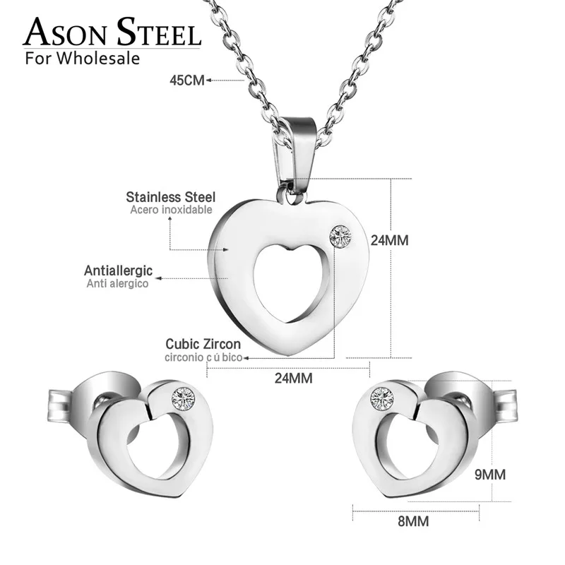 ASONSTEEL Новогодний комплект украшений Женские аксессуары из нержавеющей стали