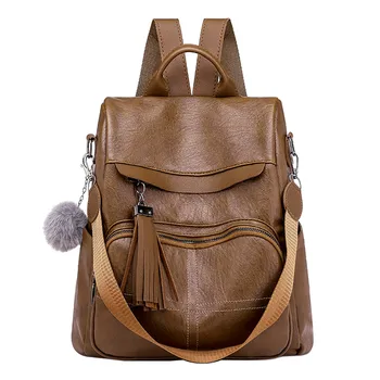 

Women Anti-theft Backpack PU Leather Multi-function Large Capacity Double Shoulder Bags Teenagers Travel Bag Female Mochila #G3